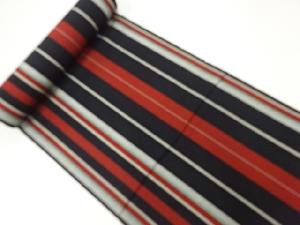 アンティーク　縞模様織り出し八寸帯地反物